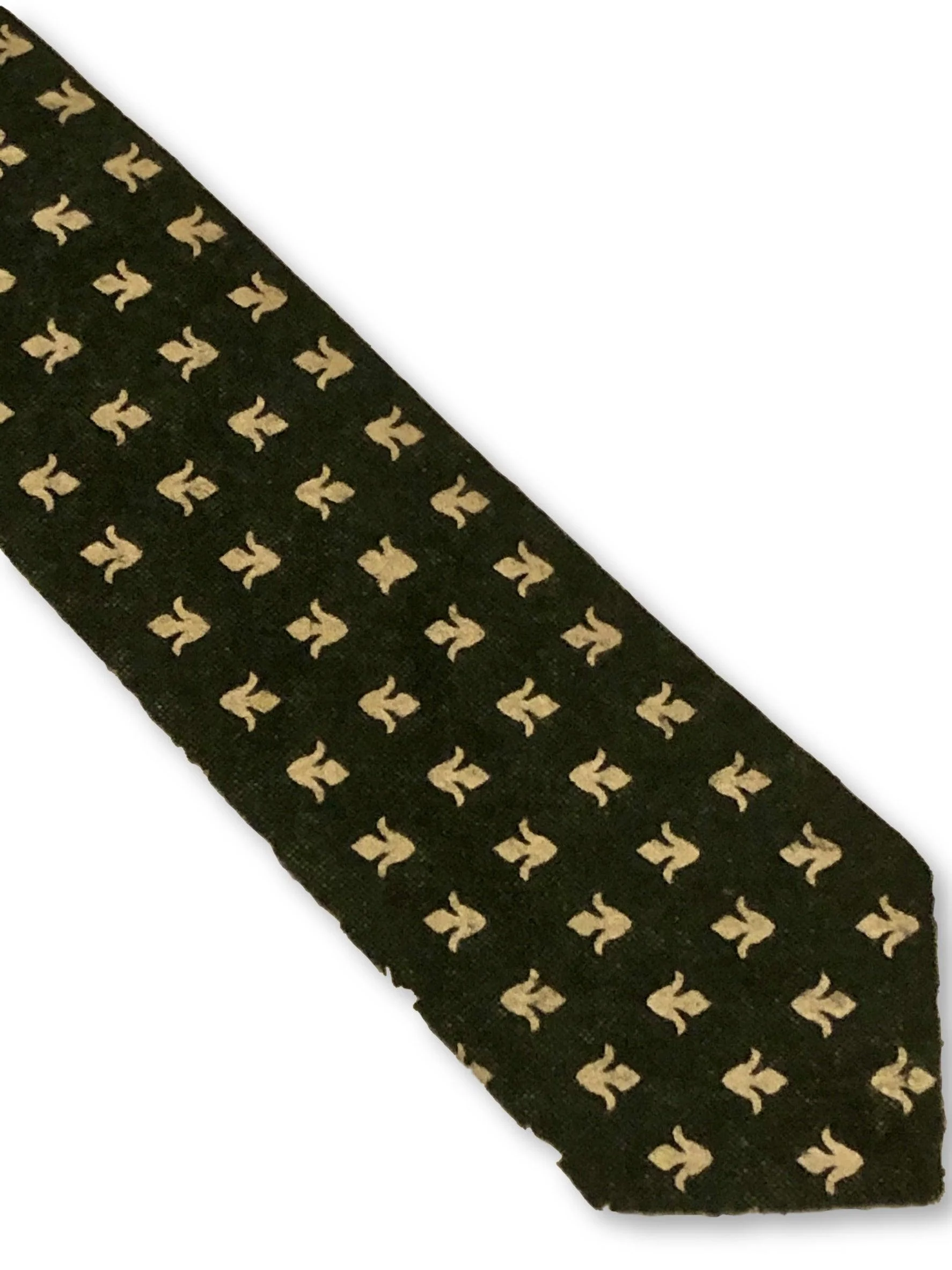 dark forest green with fleur de lis design cotton tie - Image 4