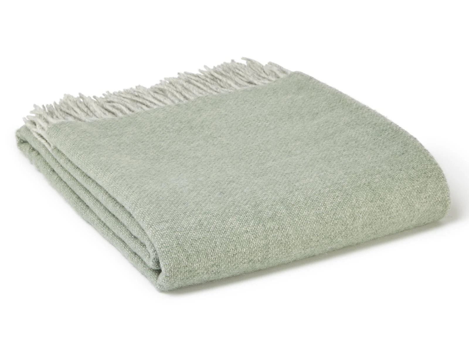 Dartmoor Reversible Pure New Wool Throw - Ice Green - Image 2