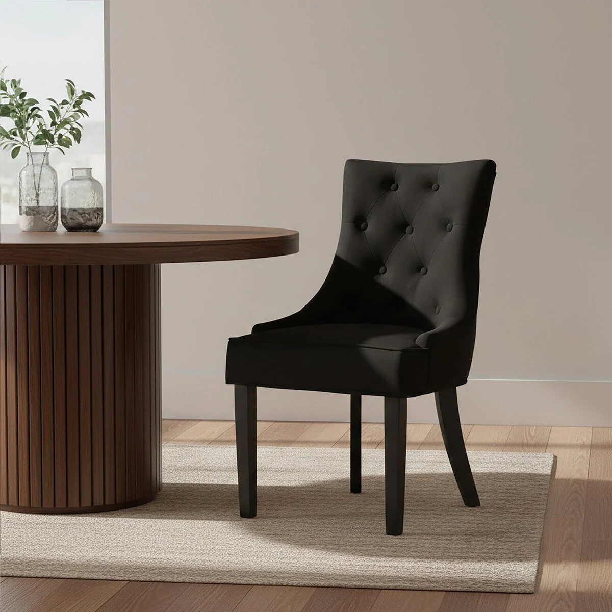 Daxton Black Velvet Dining Chair - Image 3