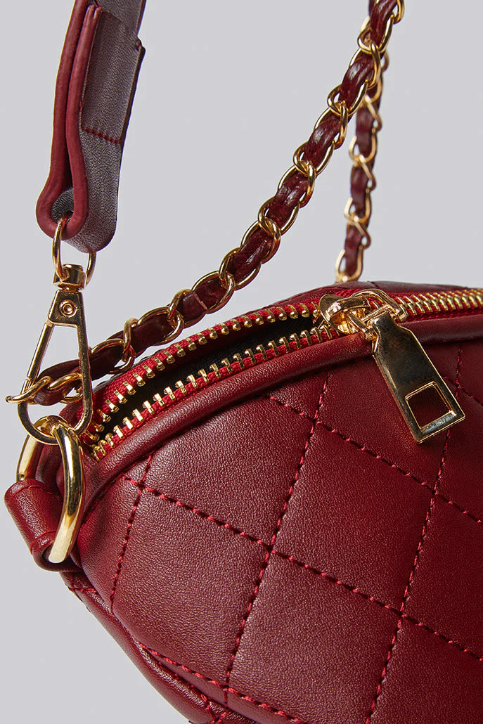 Dekar Cross Body Quilted Bum Bag - Red - Image 3