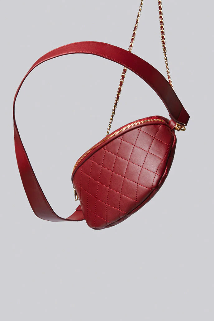 Dekar Cross Body Quilted Bum Bag - Red - Image 4
