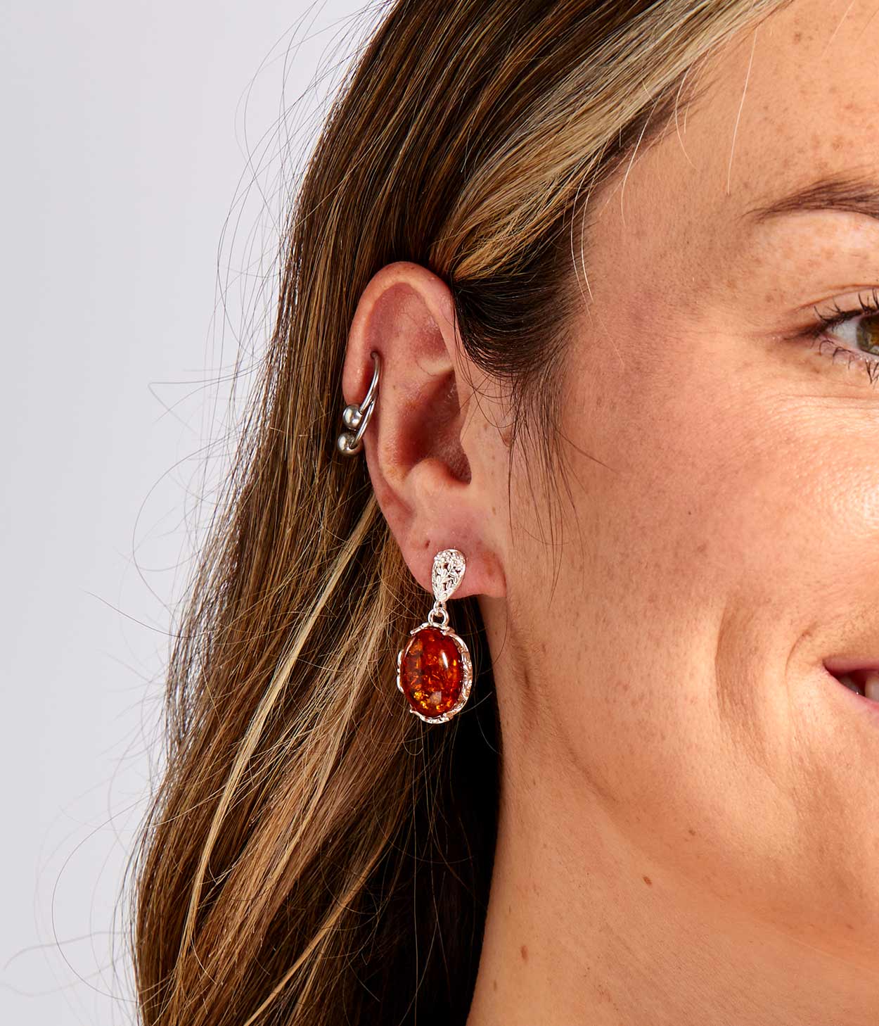 Demi Amber Drop Earrings - Image 2