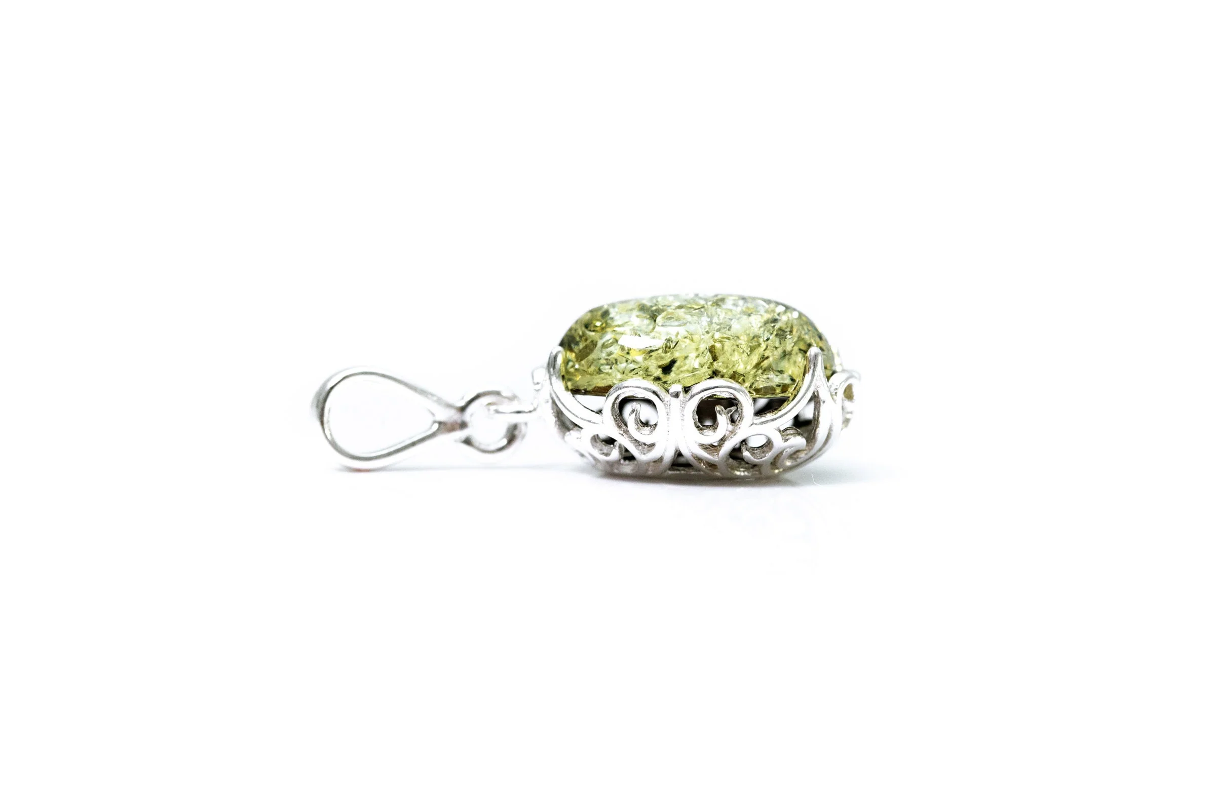 Demi Green Amber Drop Pendant - Image 4