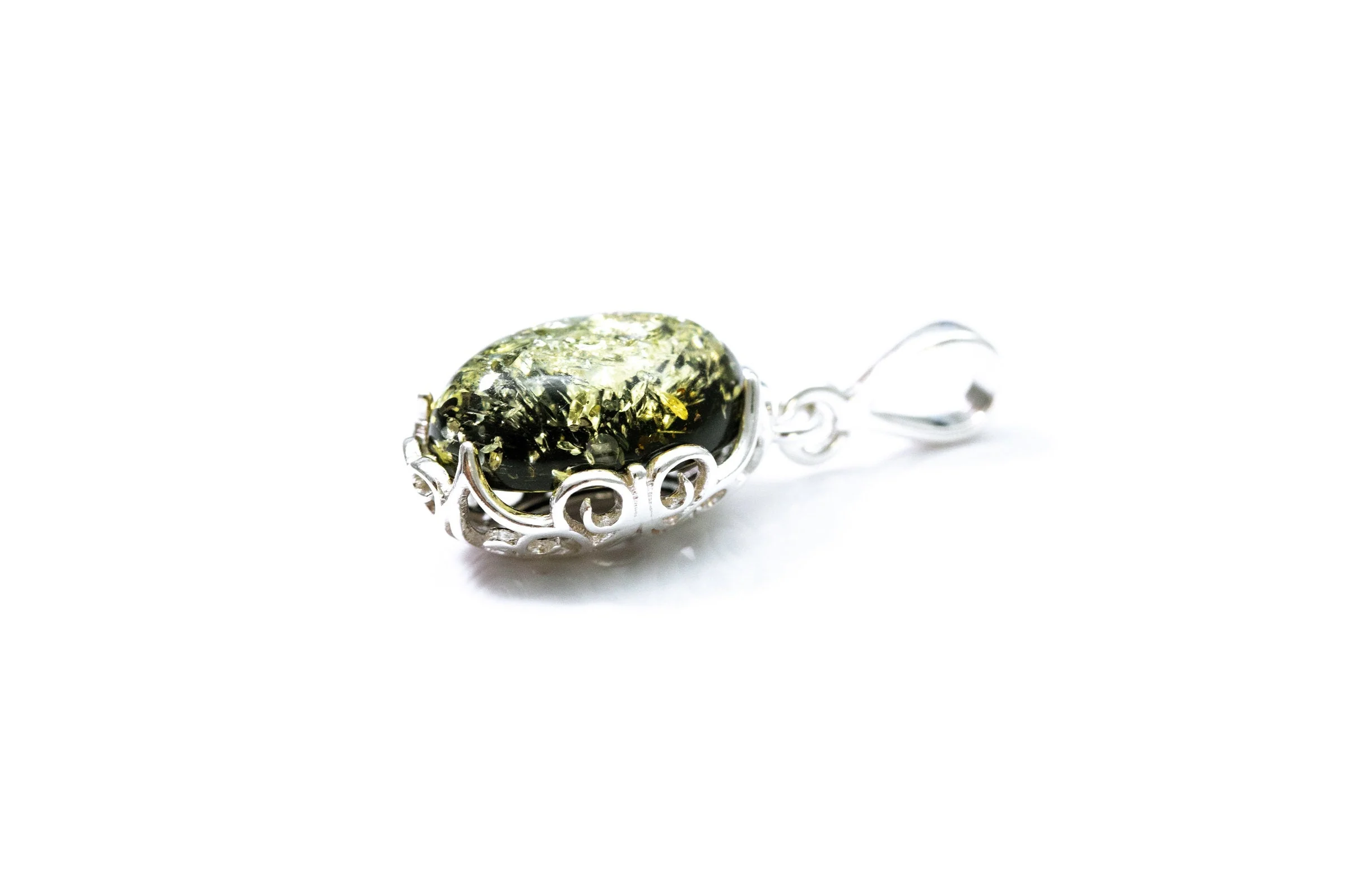 Demi Green Amber Drop Pendant - Image 5