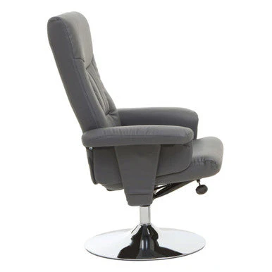 Denton Grey Leather Effect Reclining Chair - Image 4