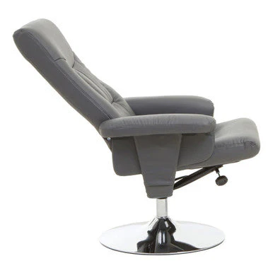 Denton Grey Leather Effect Reclining Chair - Image 5