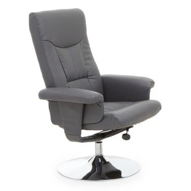 Denton Grey Leather Effect Reclining Chair - Image 7