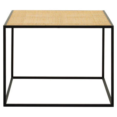 Natural Rattan Top and Black Metal Coffee Table, Depok - Image 2