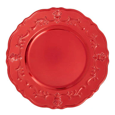 Dia Red Finish Baroque Charger Plate - Image 3