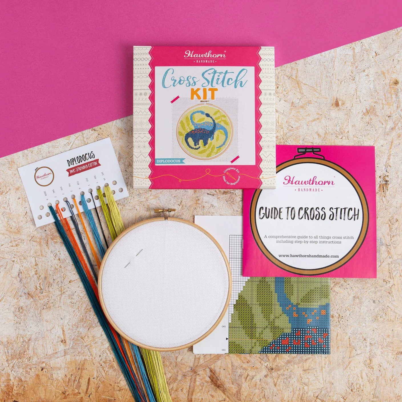 'Diplodocus' Dinosaur Cross Stitch Kit for Beginners - Image 8
