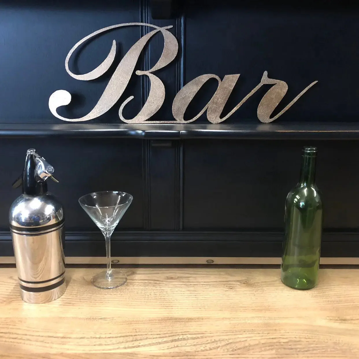 Distressed Gold Metal Bar Decoration