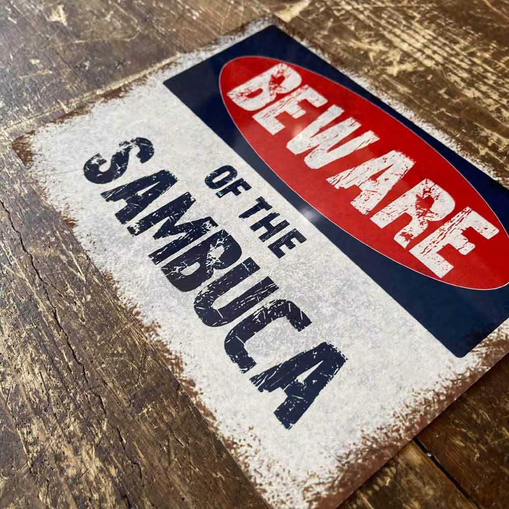 Distressed Look Metal Custom Beware Sign - Image 2