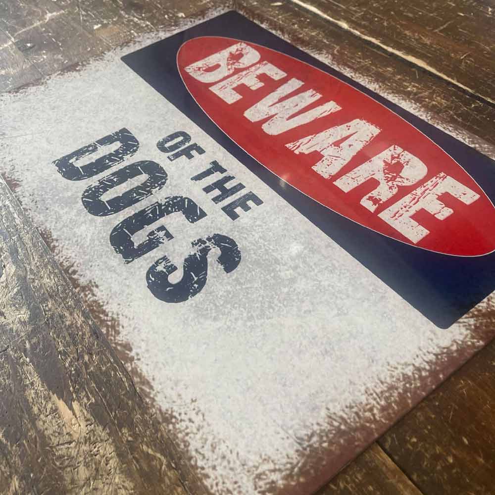 Distressed Look Metal Custom Beware Sign - Image 3