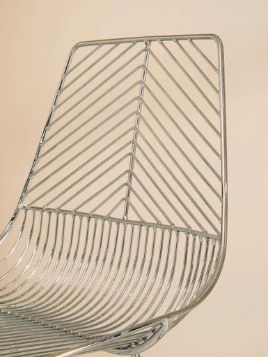 District Chrome Metal Wire Tapered Legs Chair - Image 9