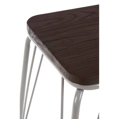 District Grey Metal And Elm Small Wood Stool - Image 6