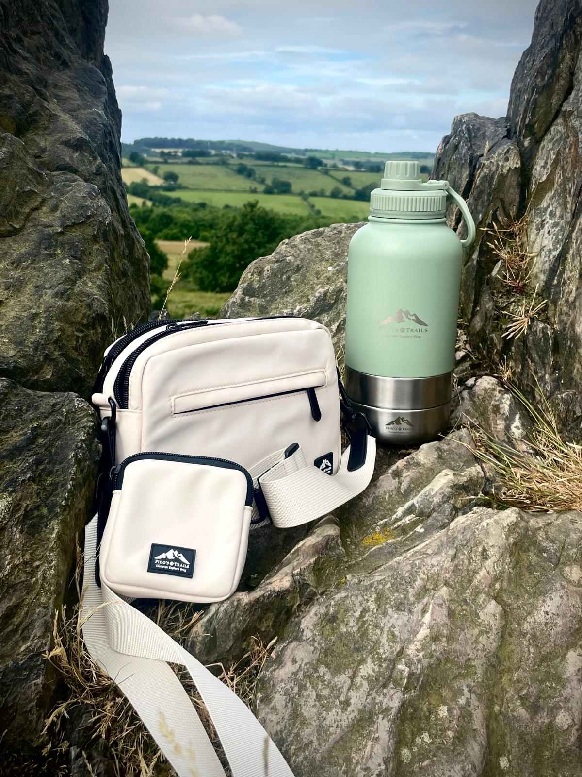 Dog Walking Bag with Mini Treat Pouch - Stone | Fido's Trails - Image 3