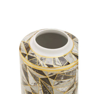 Doria Small Marble Effect Pattern Ceramic Jar - Image 4
