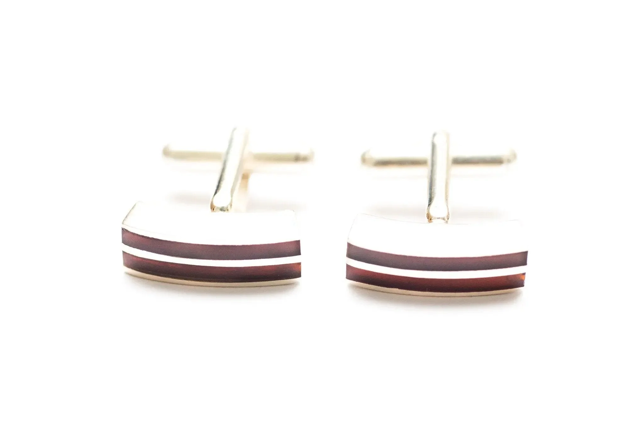 Double Stripe Amber Cufflinks - Image 3