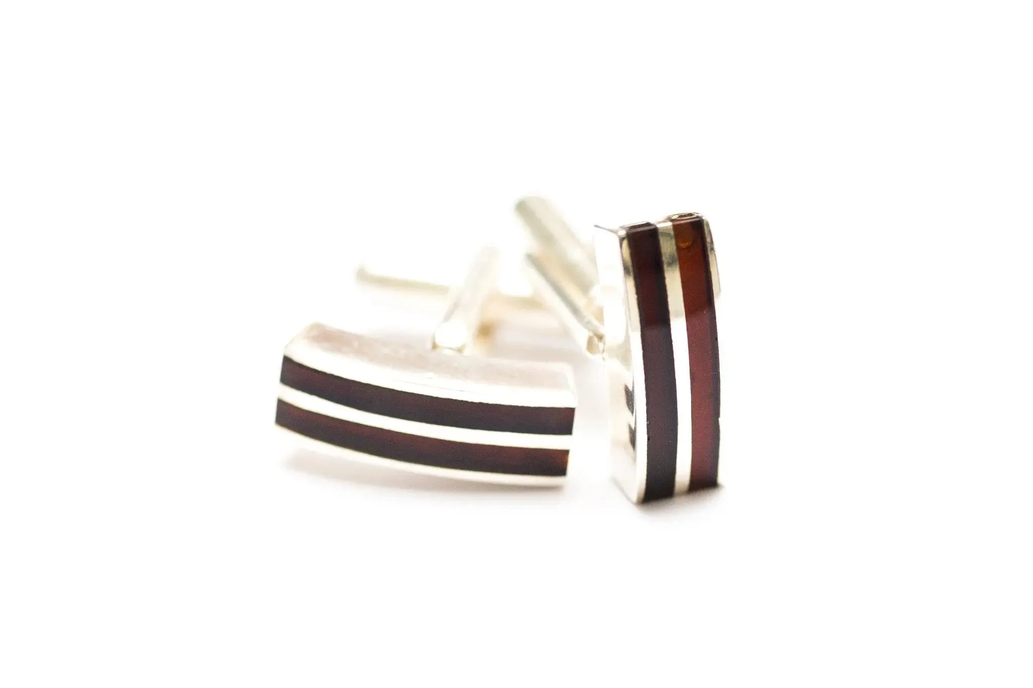 Double Stripe Amber Cufflinks - Image 4
