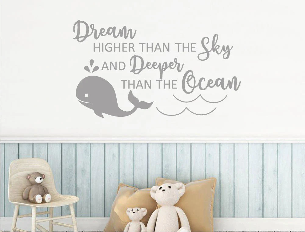Dream deeper than the ocean whale wall sticker - Image 4
