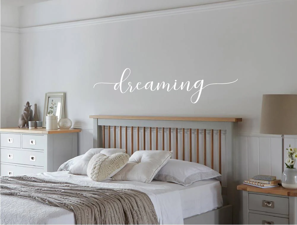 Dreaming Wall Art Sticker – Bedroom Wall Quote - Image 2