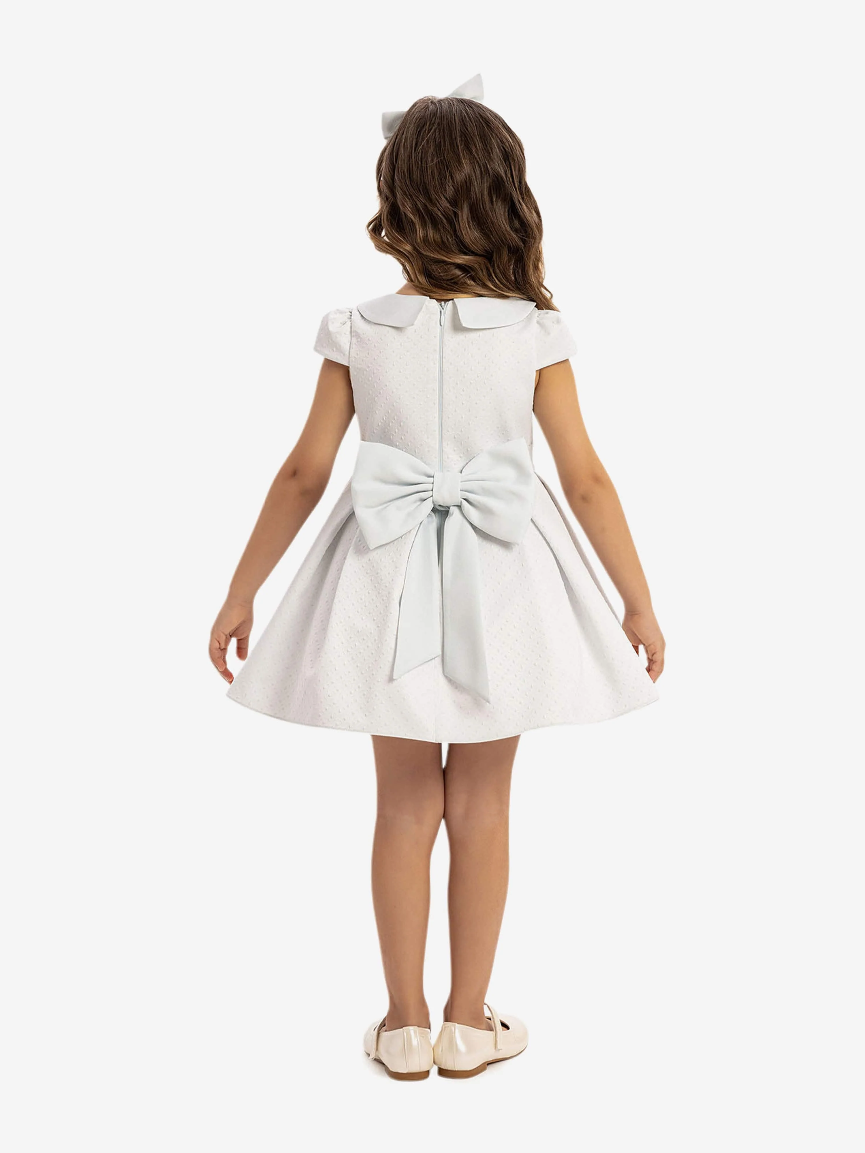 Dress & Fleur Baby Girls Dress with Headband in Blue - Image 2