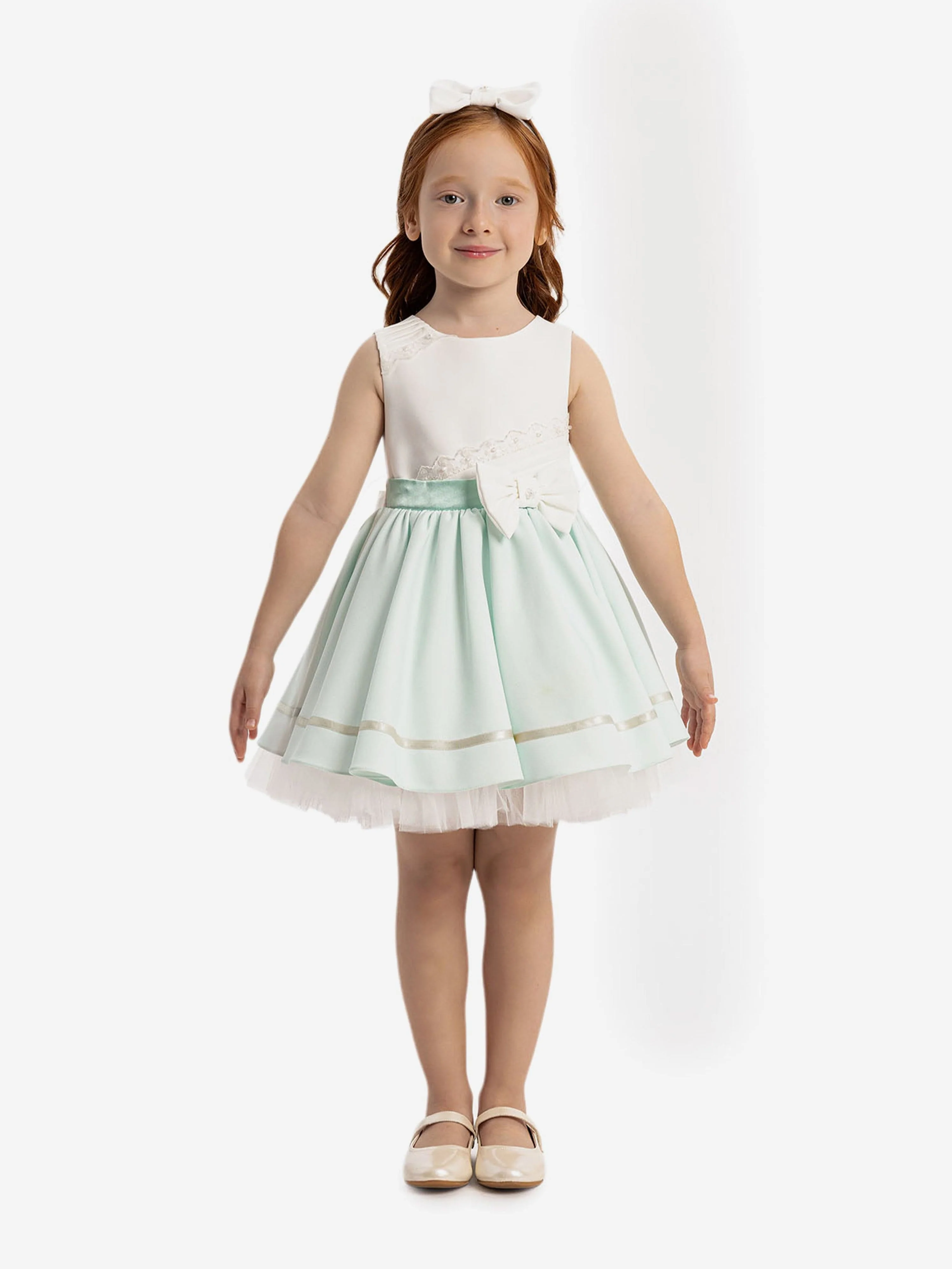 Dress & Fleur Baby Girls Dress with Headband in Green