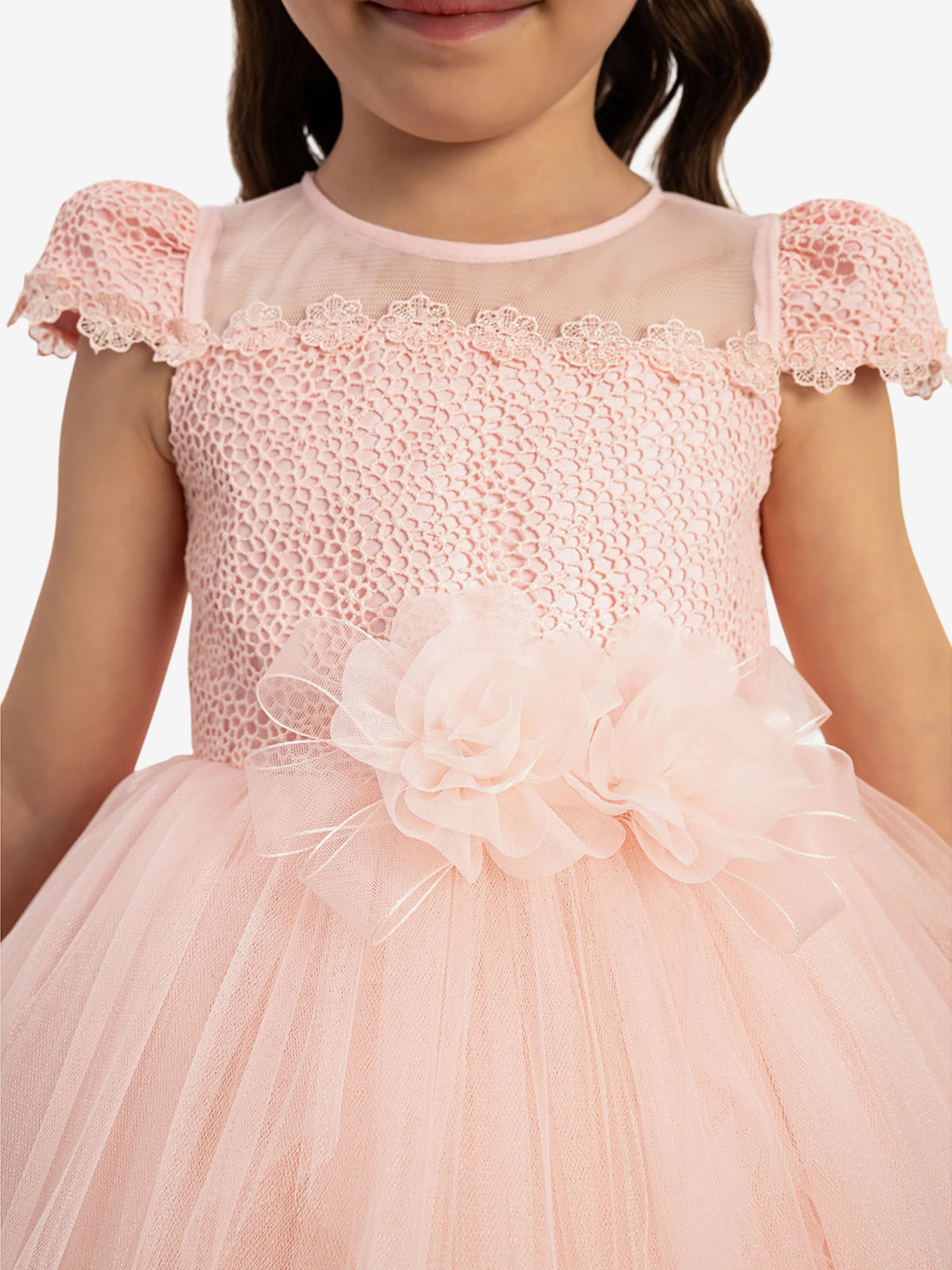 Dress & Fleur Baby Girls Dress with Tulle Skirt in Pink - Image 2