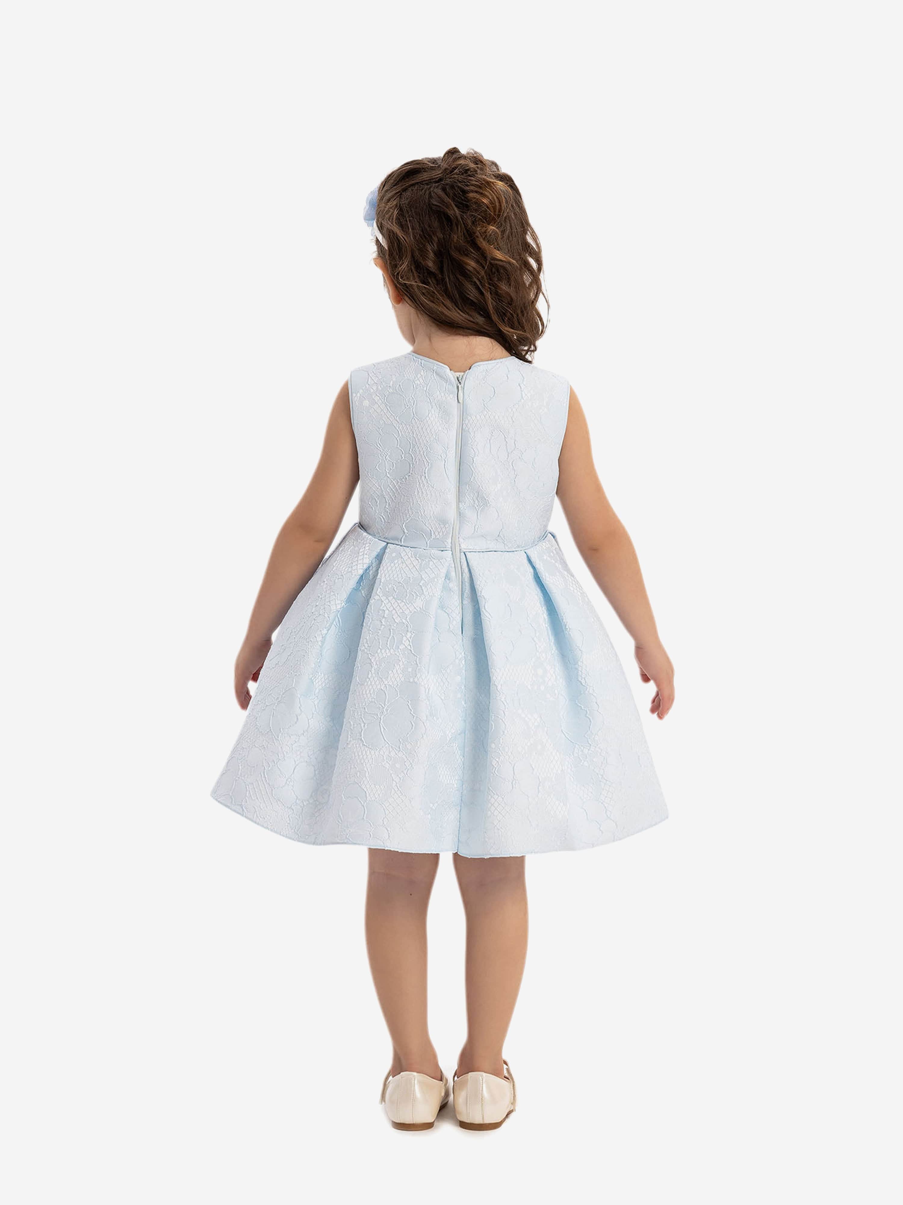 Dress & Fleur Baby Girls Flower Dress in Blue - Image 3