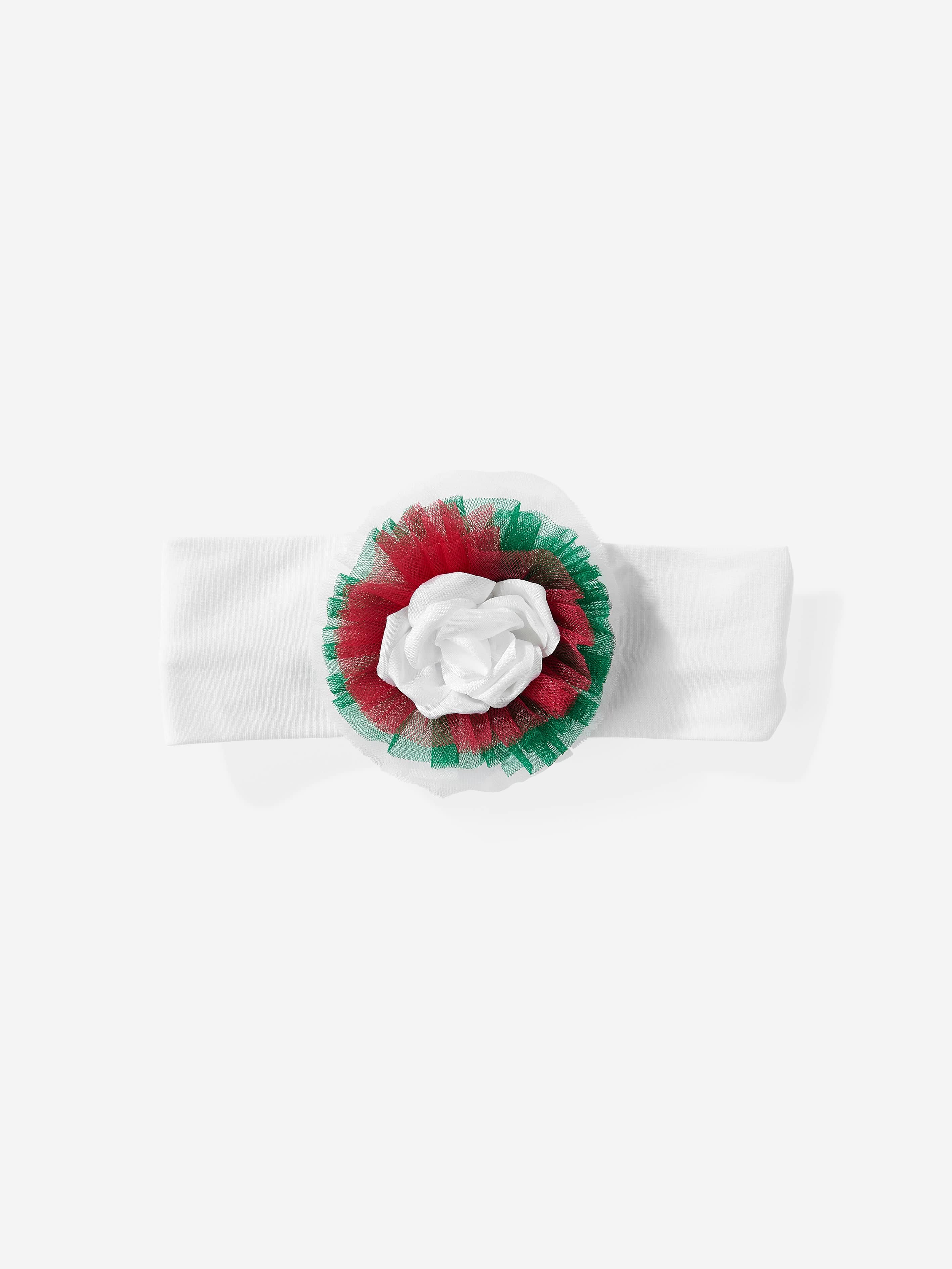 Dress & Fleur Baby Girls Occasion Dress with Headband in Red - Image 8