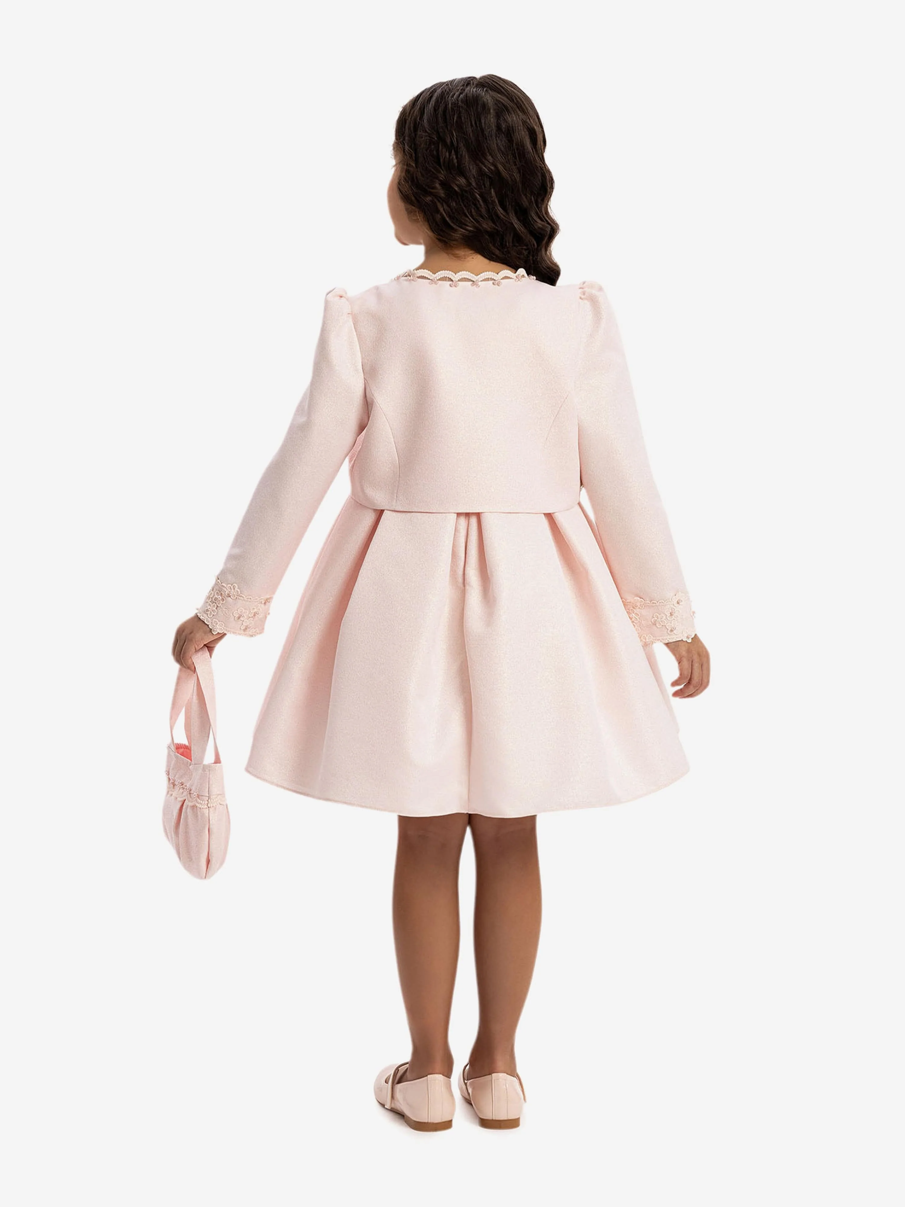 Dress & Fleur Girls Dress with Bolero and Matching Bag in Pink - Image 2