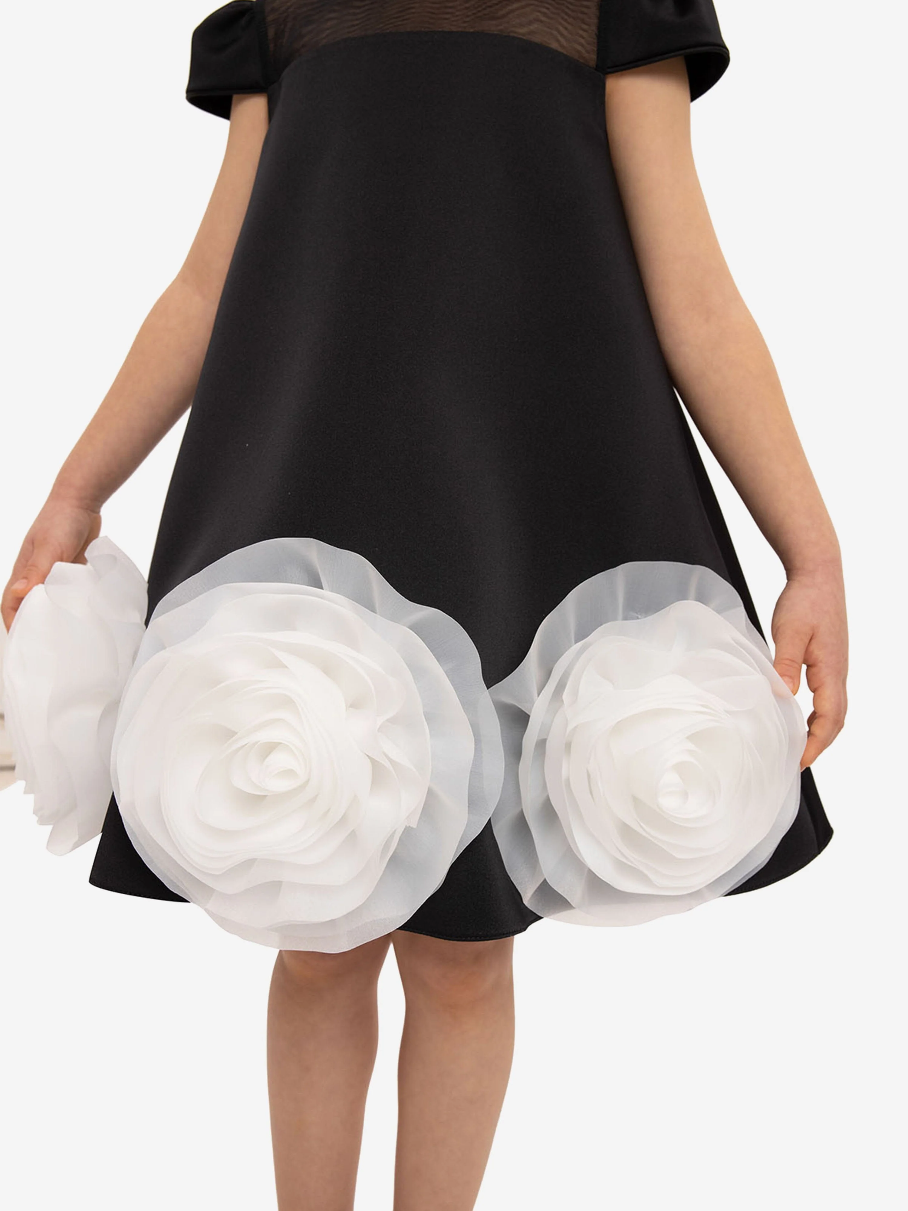 Dress & Fleur Girls Dress with Flower Choker in Black - Image 4