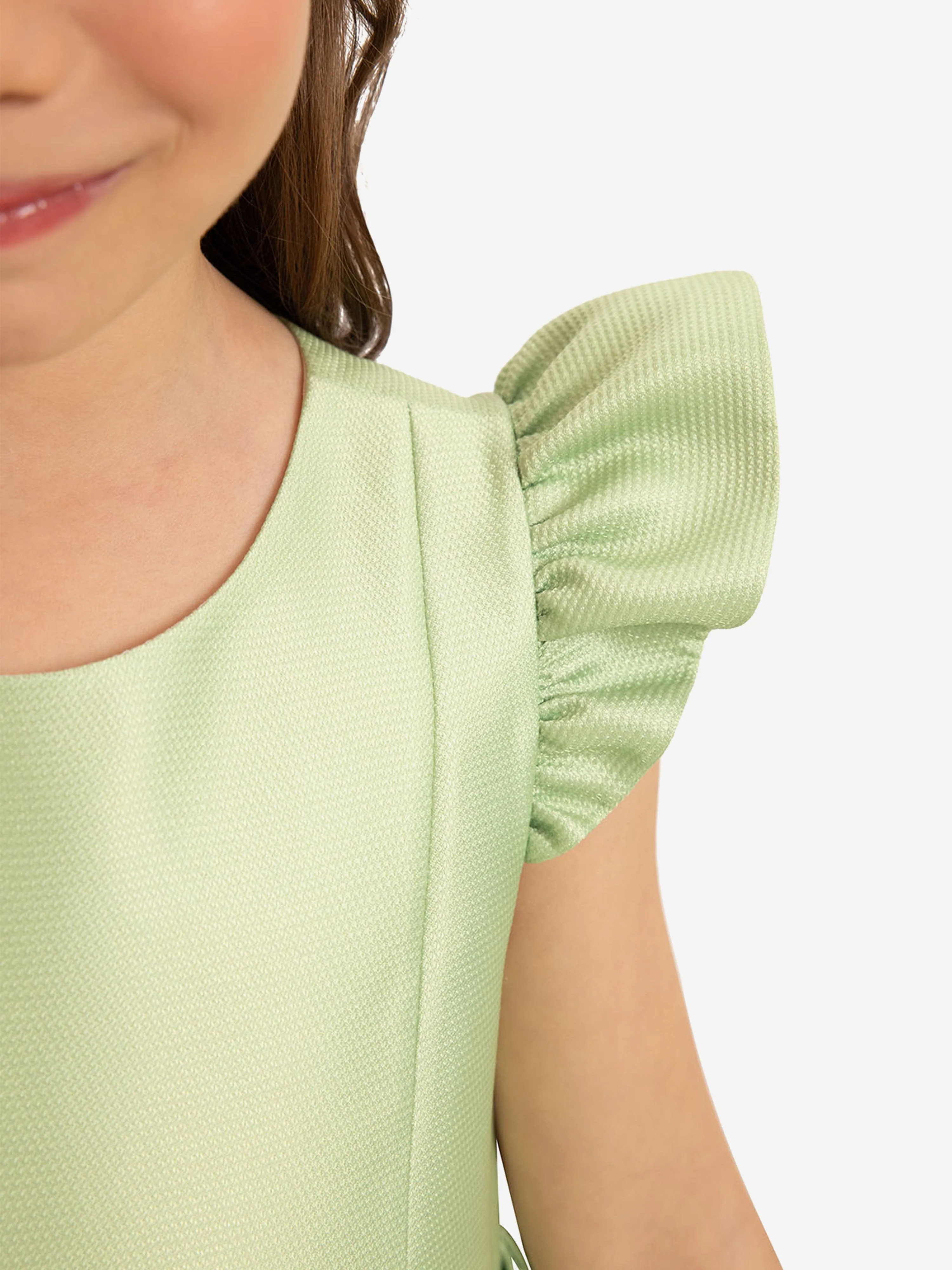 Dress & Fleur Girls Dress with Matching Floral Bag in Green - Image 5