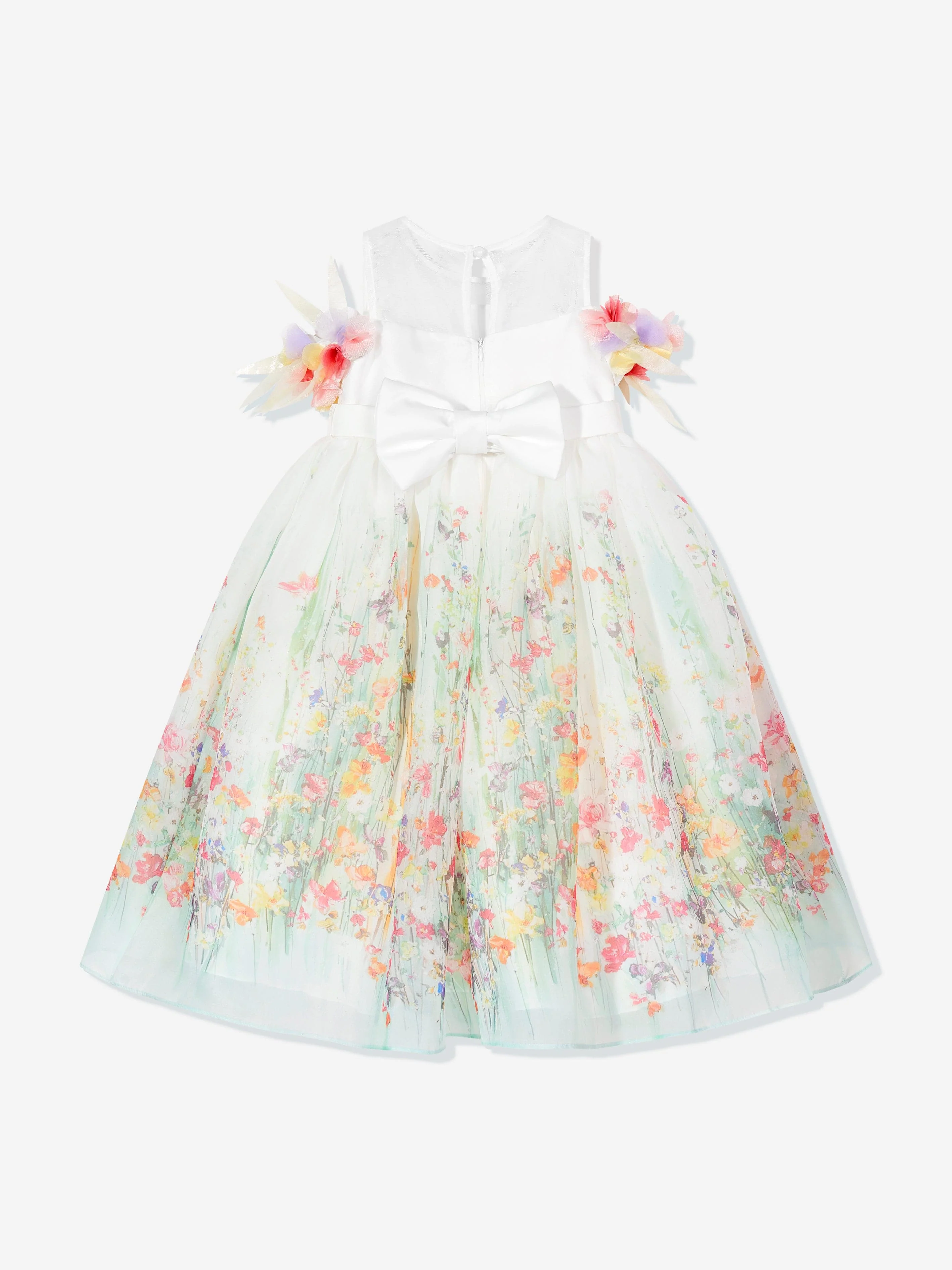 Dress & Fleur Girls Floral Occasion Dress in Ivory - Image 5