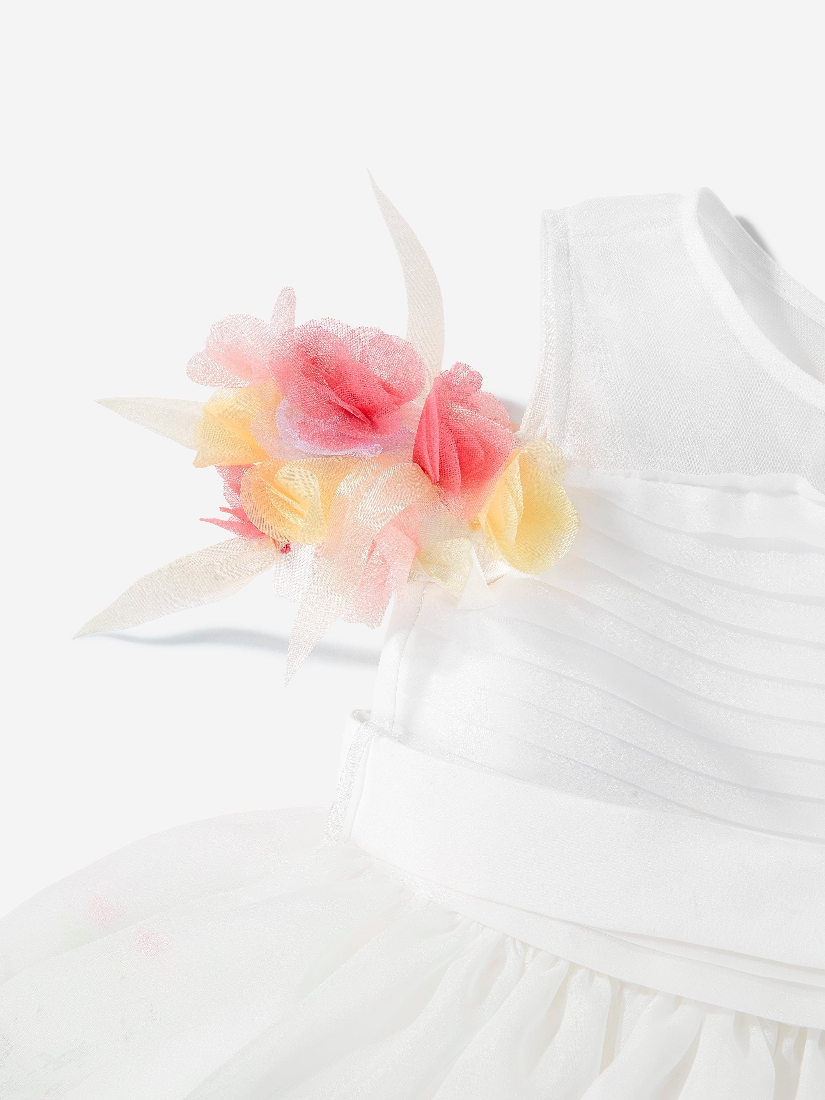 Dress & Fleur Girls Floral Occasion Dress in Ivory - Image 6