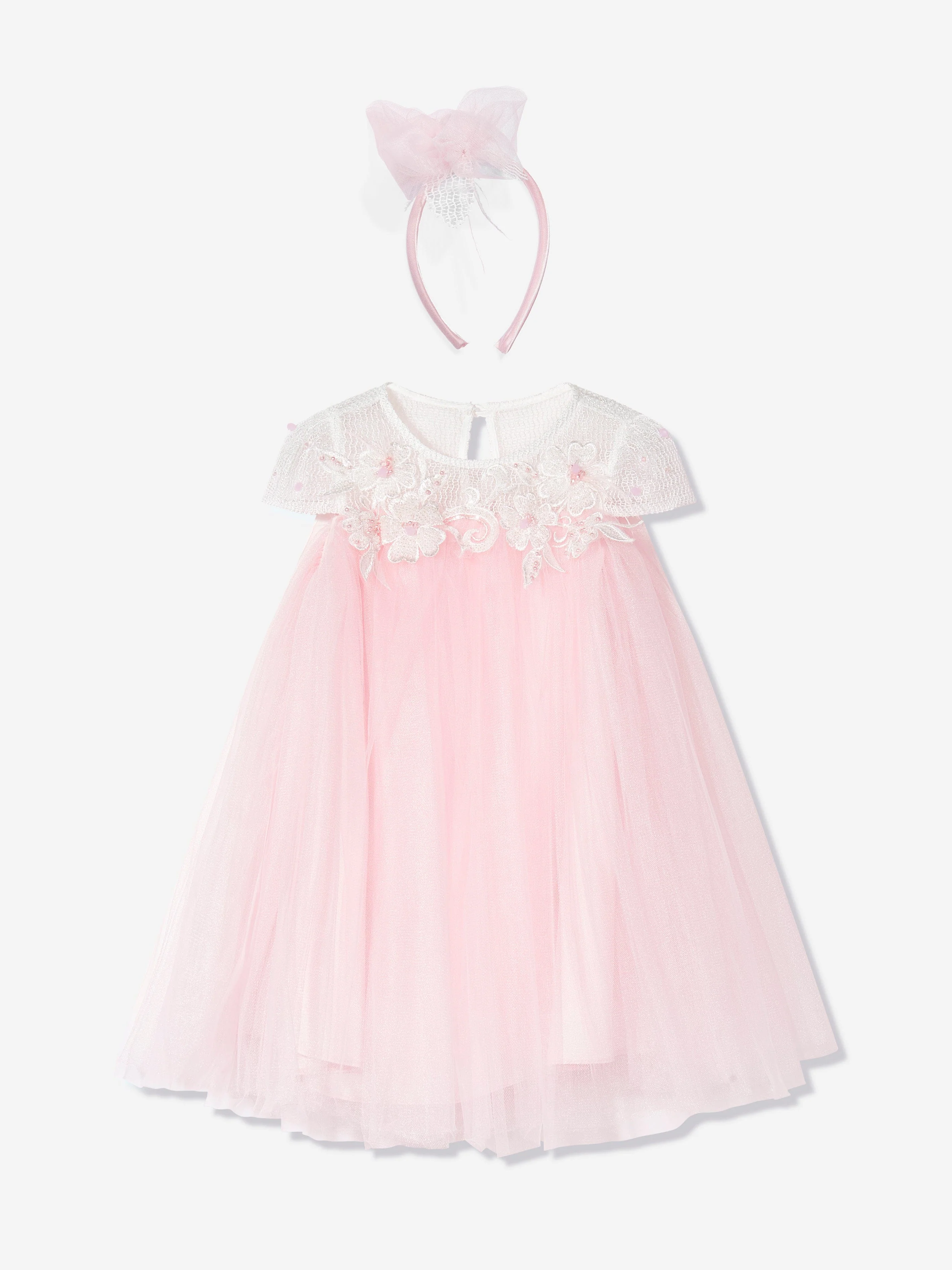 Dress & Fleur Girls Flower Occasion Dress in Pink - Image 2
