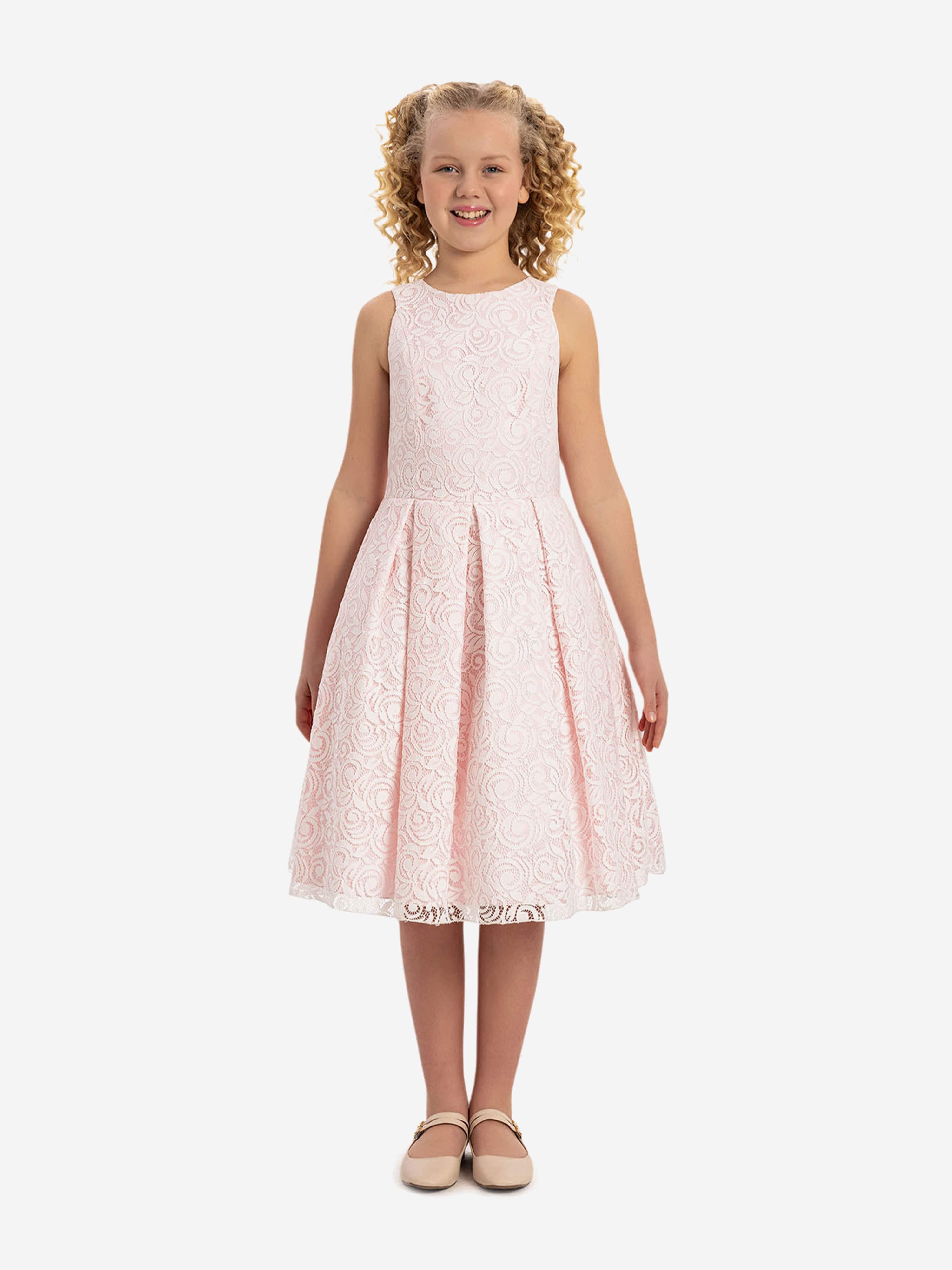 Dress & Fleur Girls Lace Dress with Bolero in Pink - Image 3