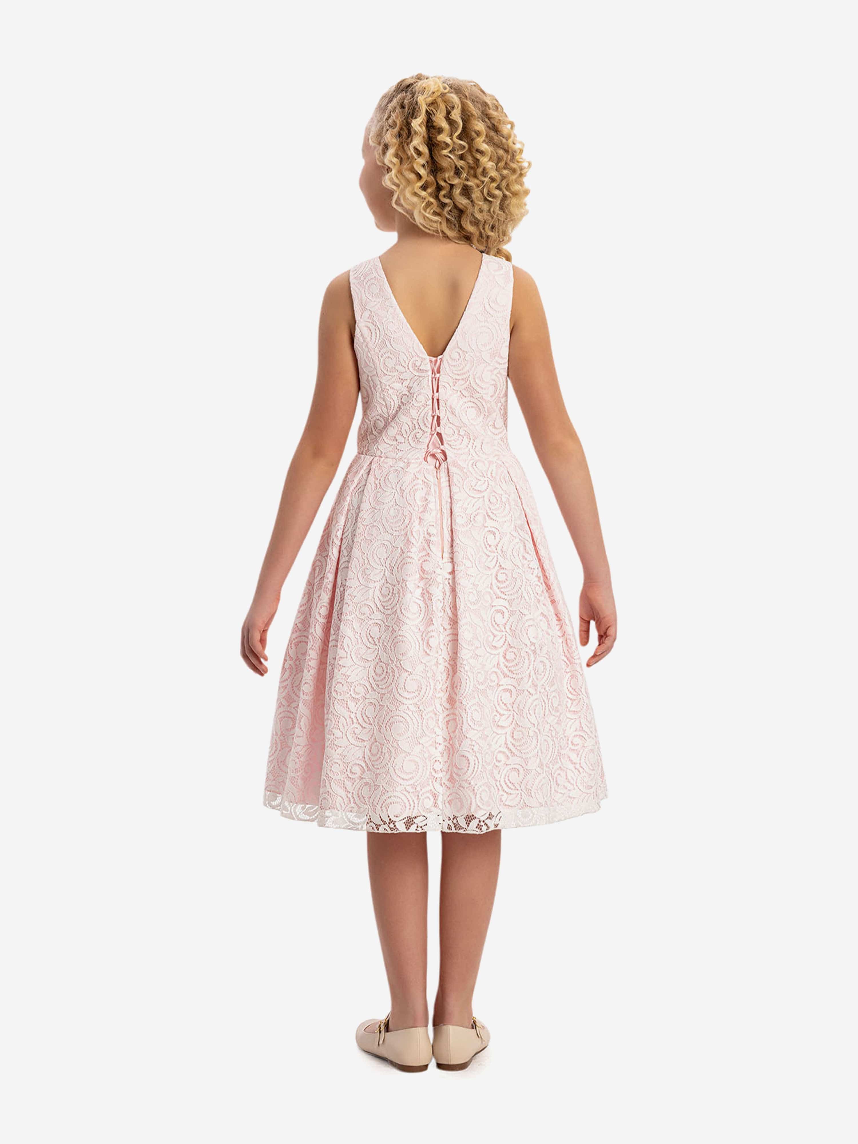 Dress & Fleur Girls Lace Dress with Bolero in Pink - Image 4