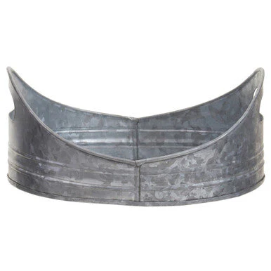 Drummond Set Of Two Galvanised Steel Oval Trays - Image 7