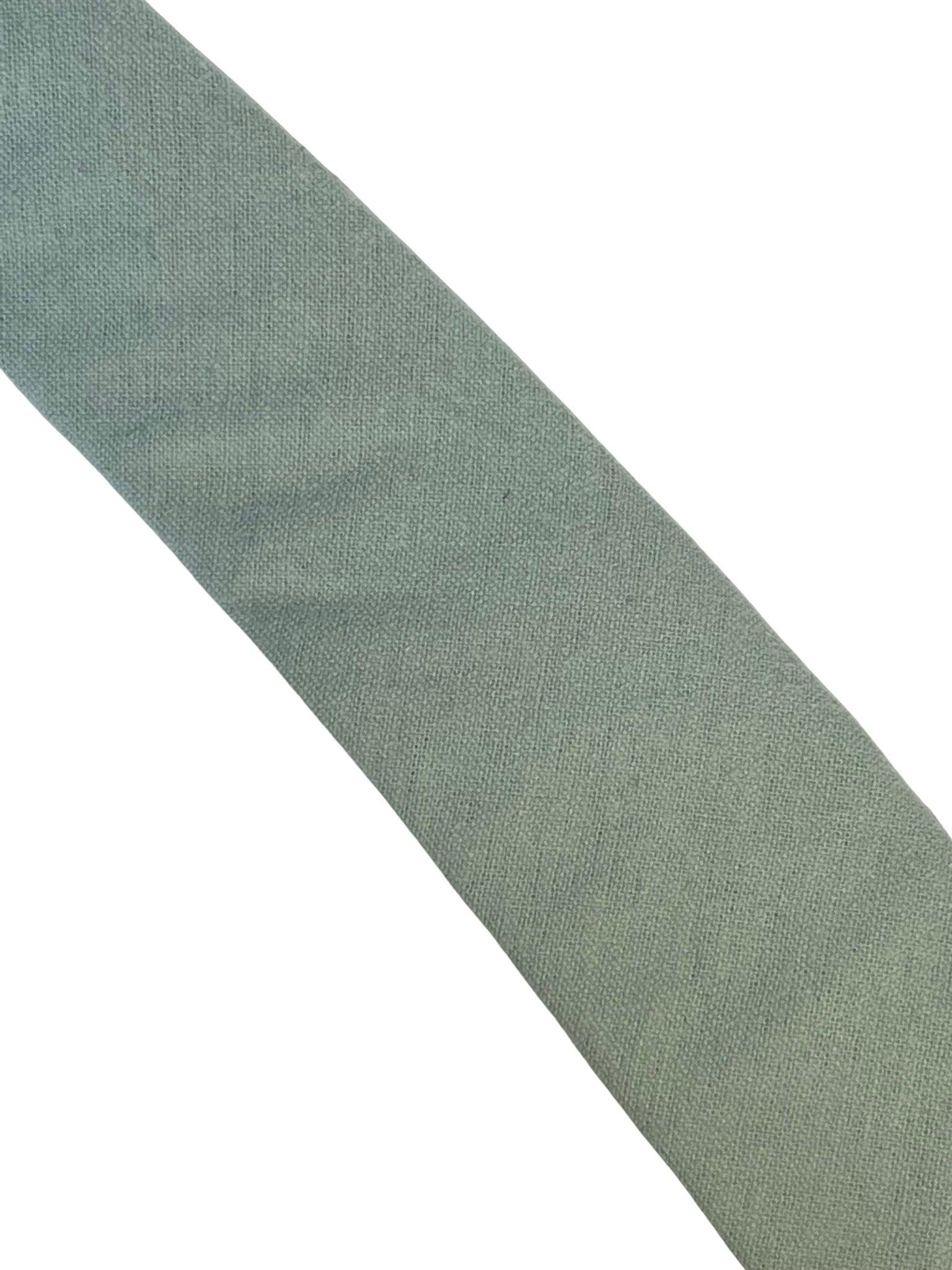 duck egg blue slim wool tie - Image 2