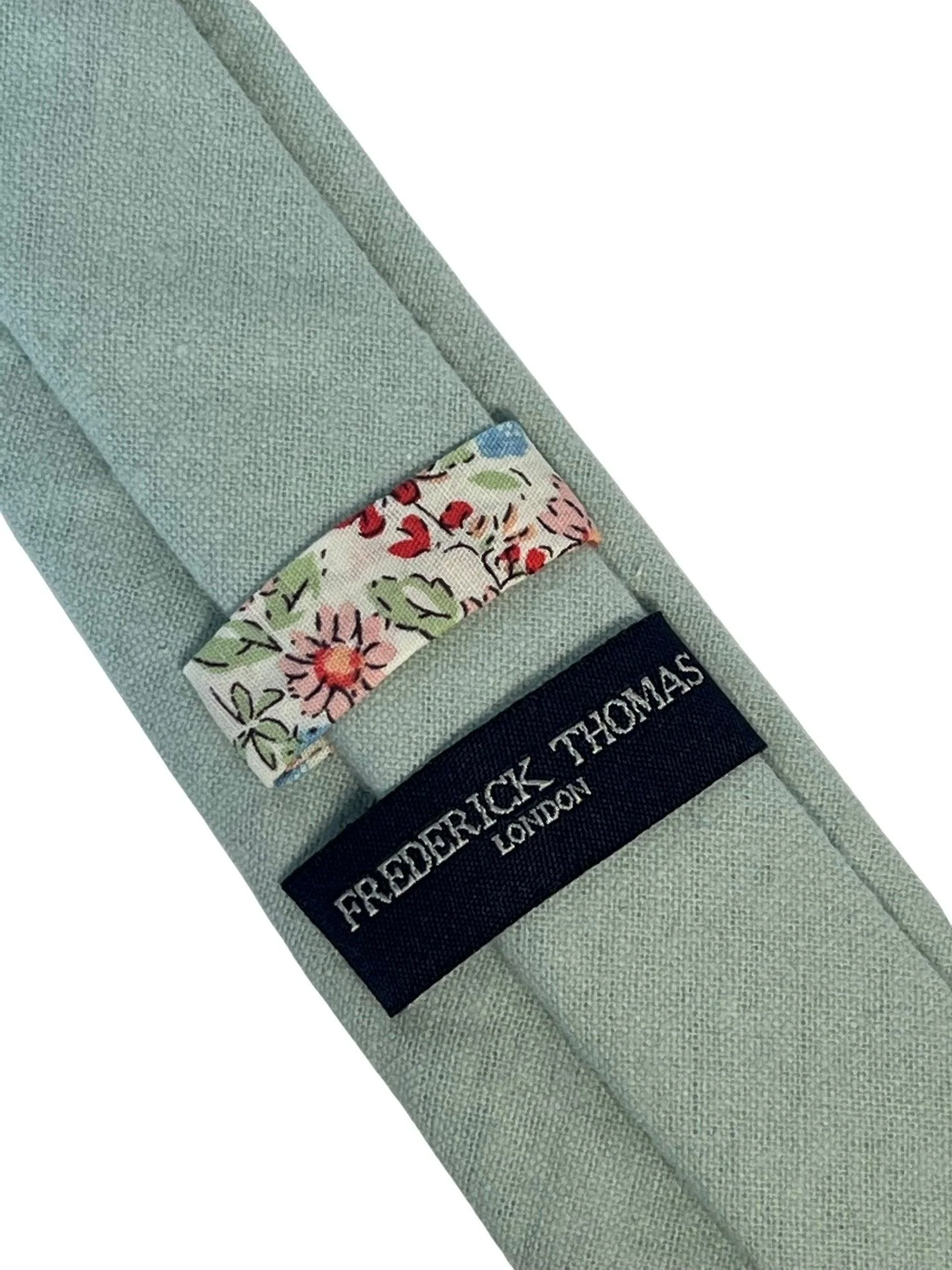 duck egg blue slim wool tie - Image 3