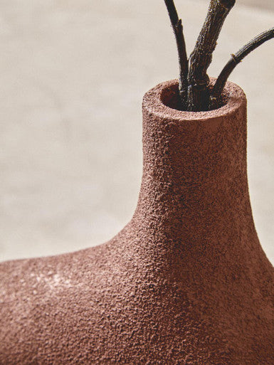 Dunas Small Textured Beige Abstract Vase - Image 9