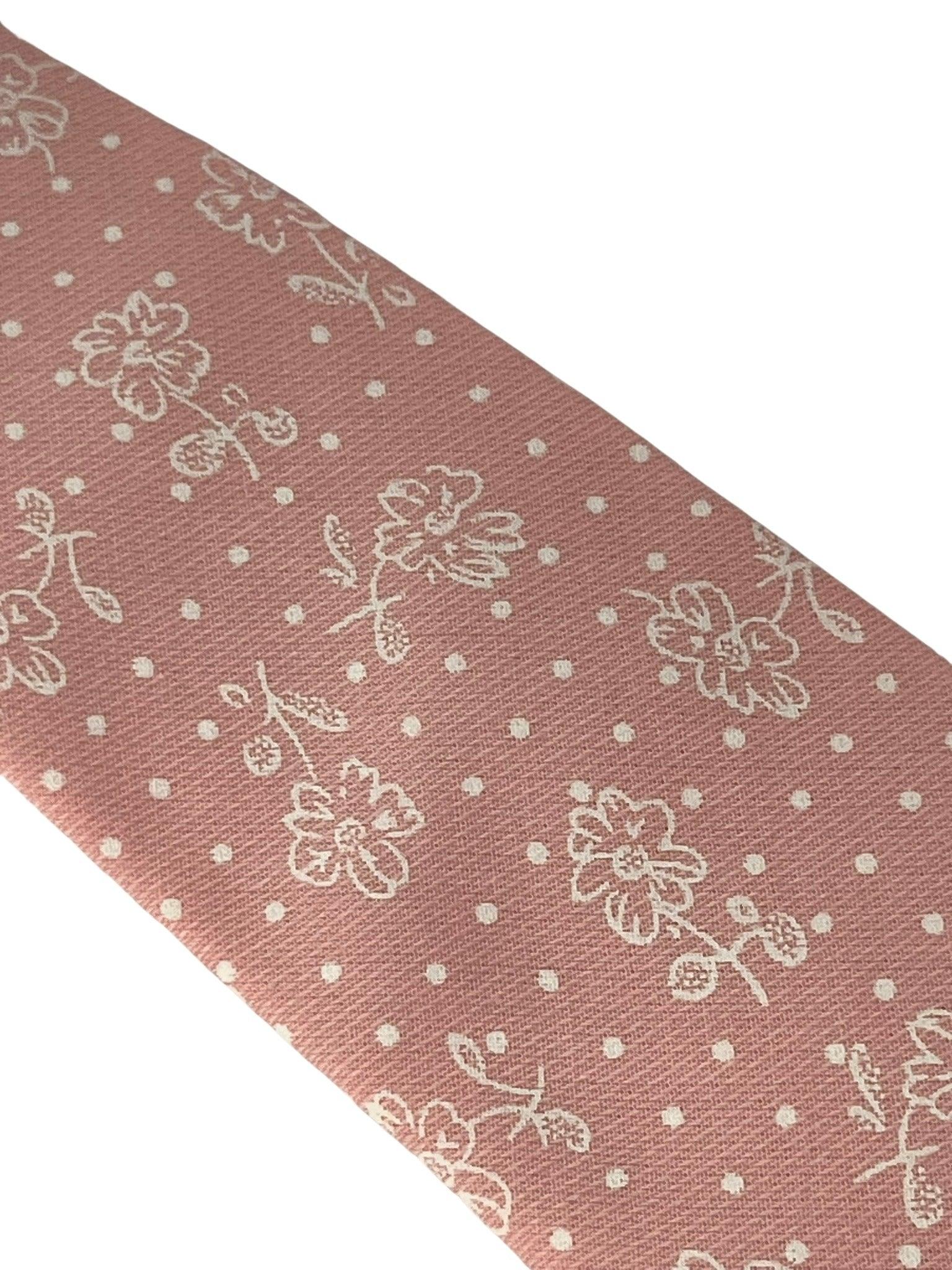 dusky floral pink cotton tie - Image 2