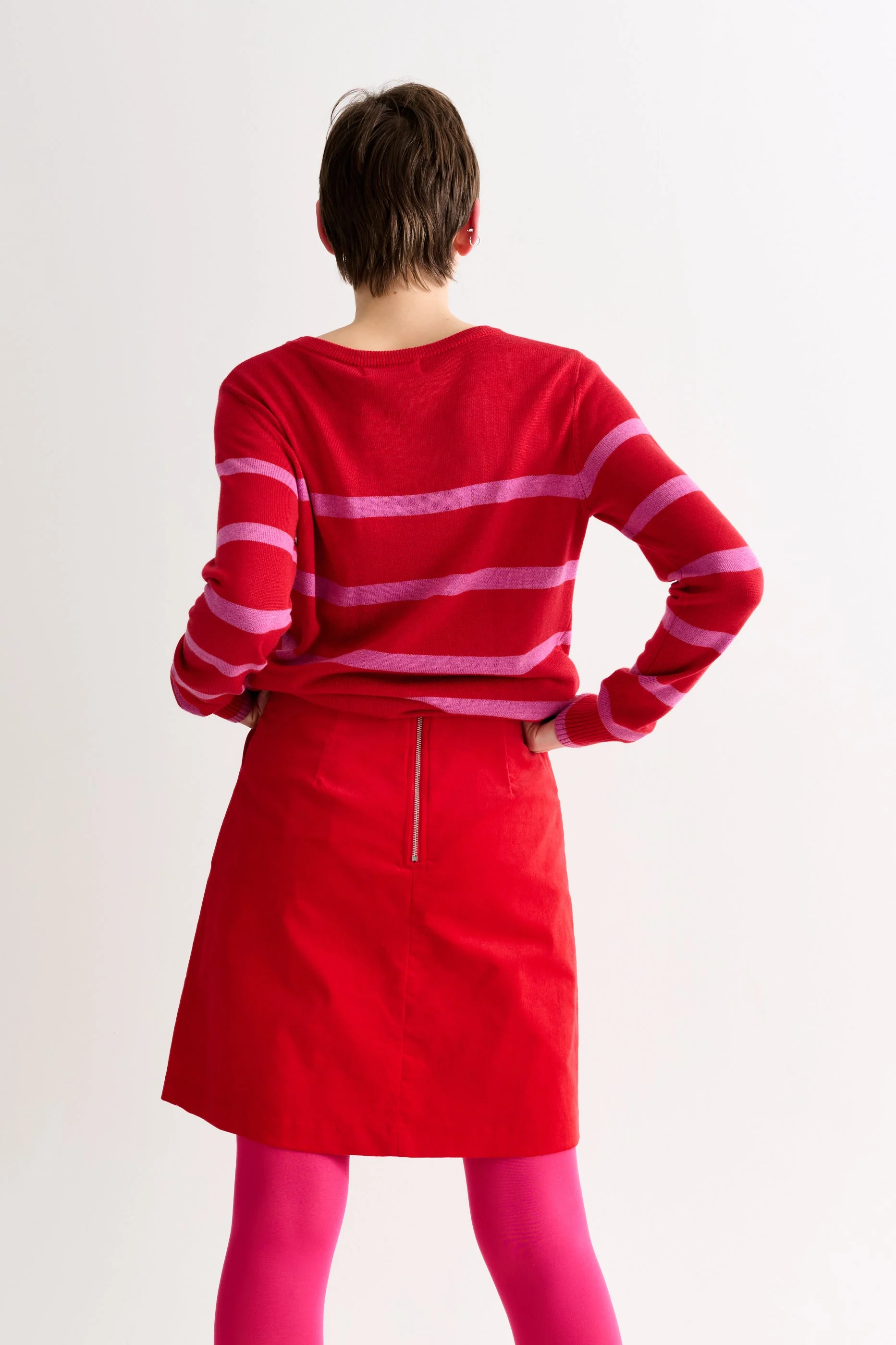 Dylan Babycord Mini Skirt - Red - Image 3
