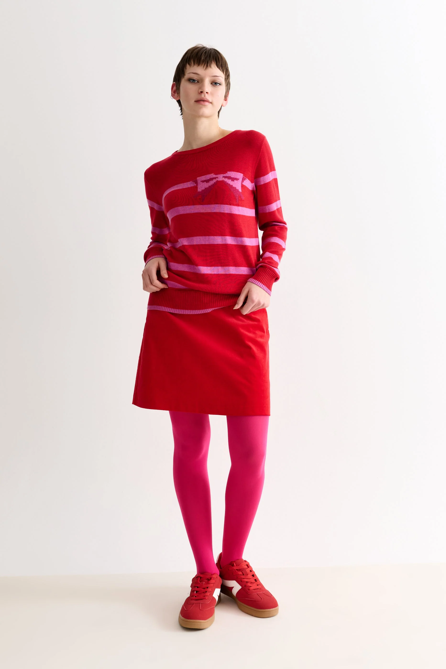 Dylan Babycord Mini Skirt - Red - Image 4