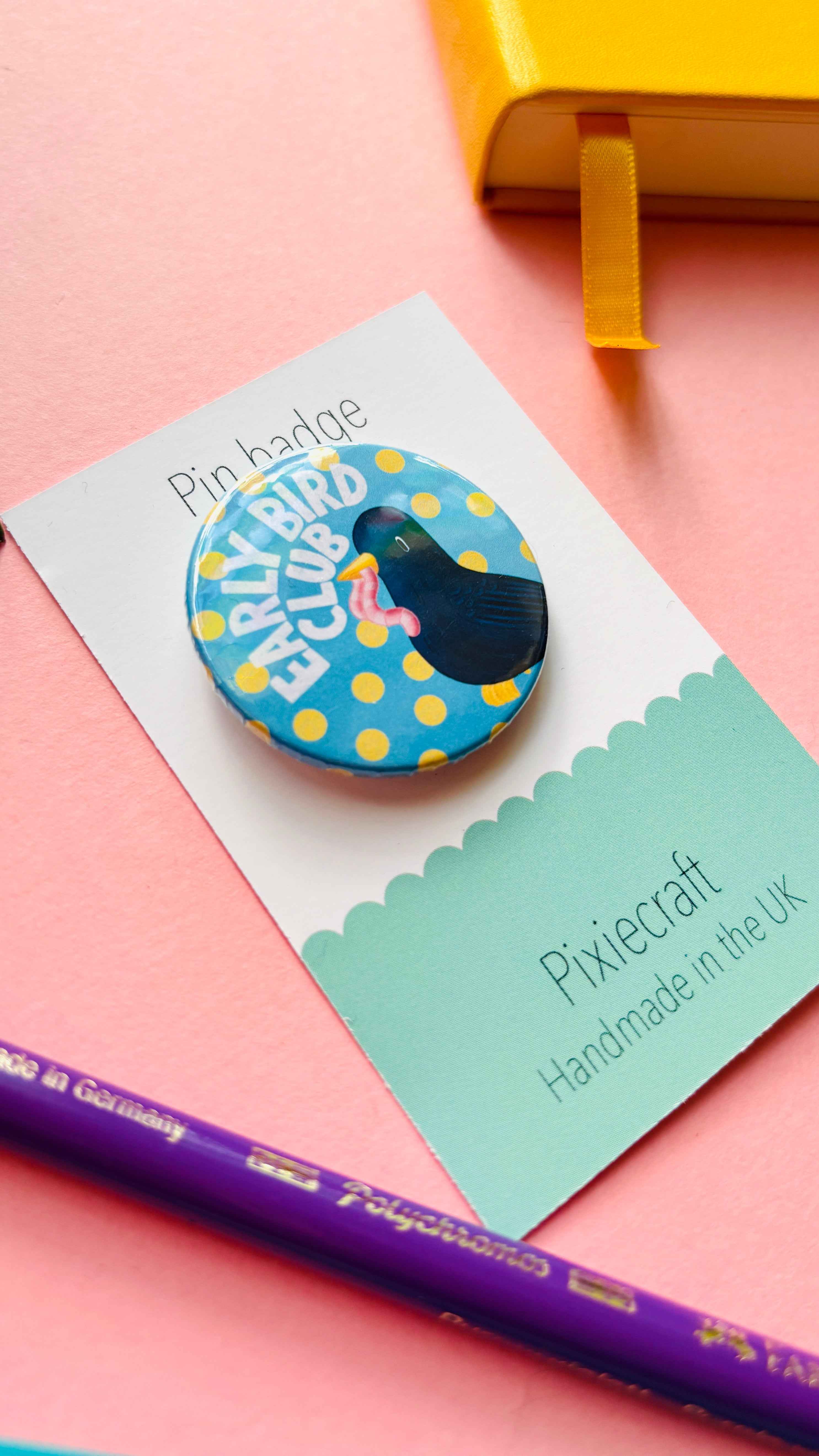 Early Bird Club Pin Badge or Magnet- Morning Person Gift - Image 5