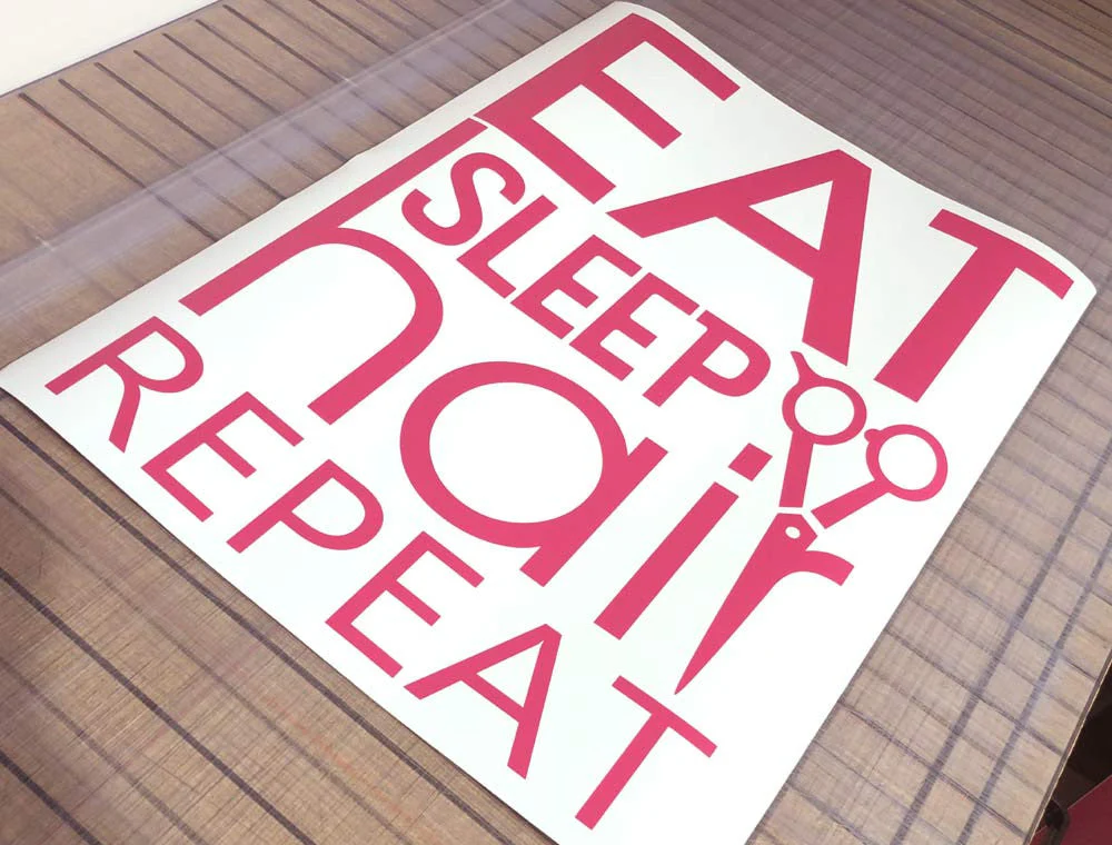 Eat Sleep Hair Repeat Salon Wall Sticker - Image 3