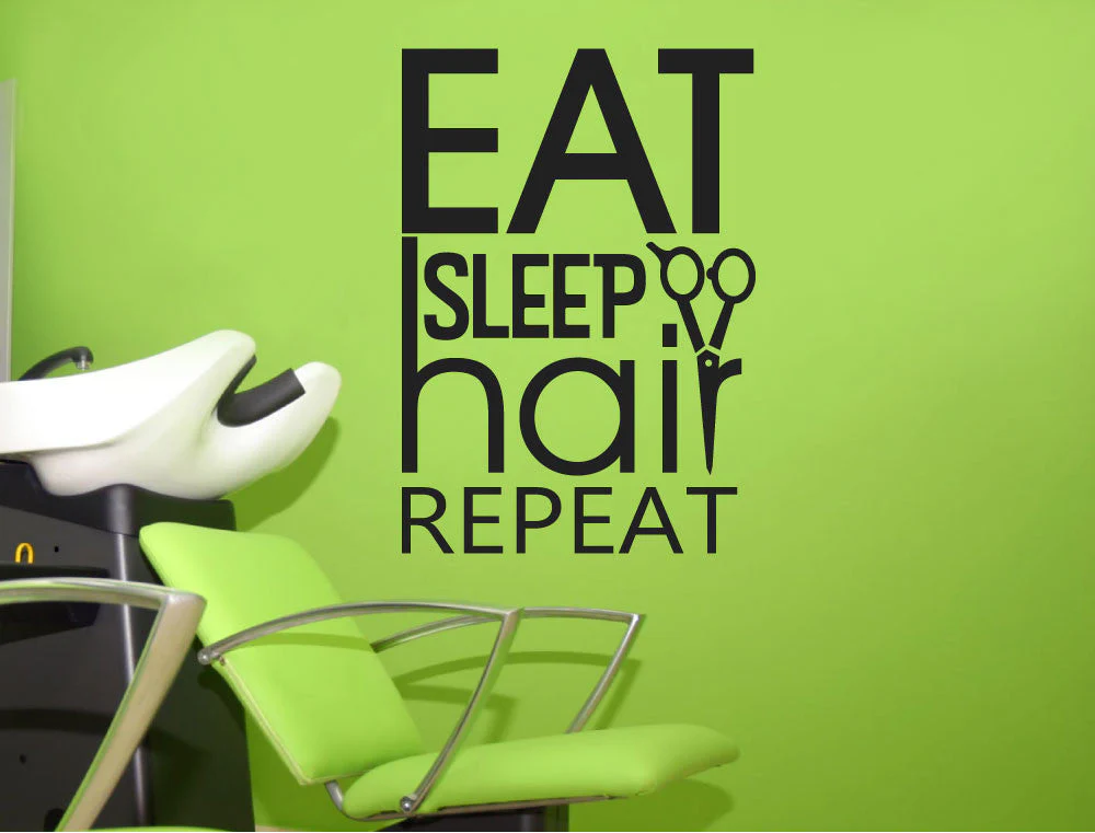 Eat Sleep Hair Repeat Salon Wall Sticker - Image 6