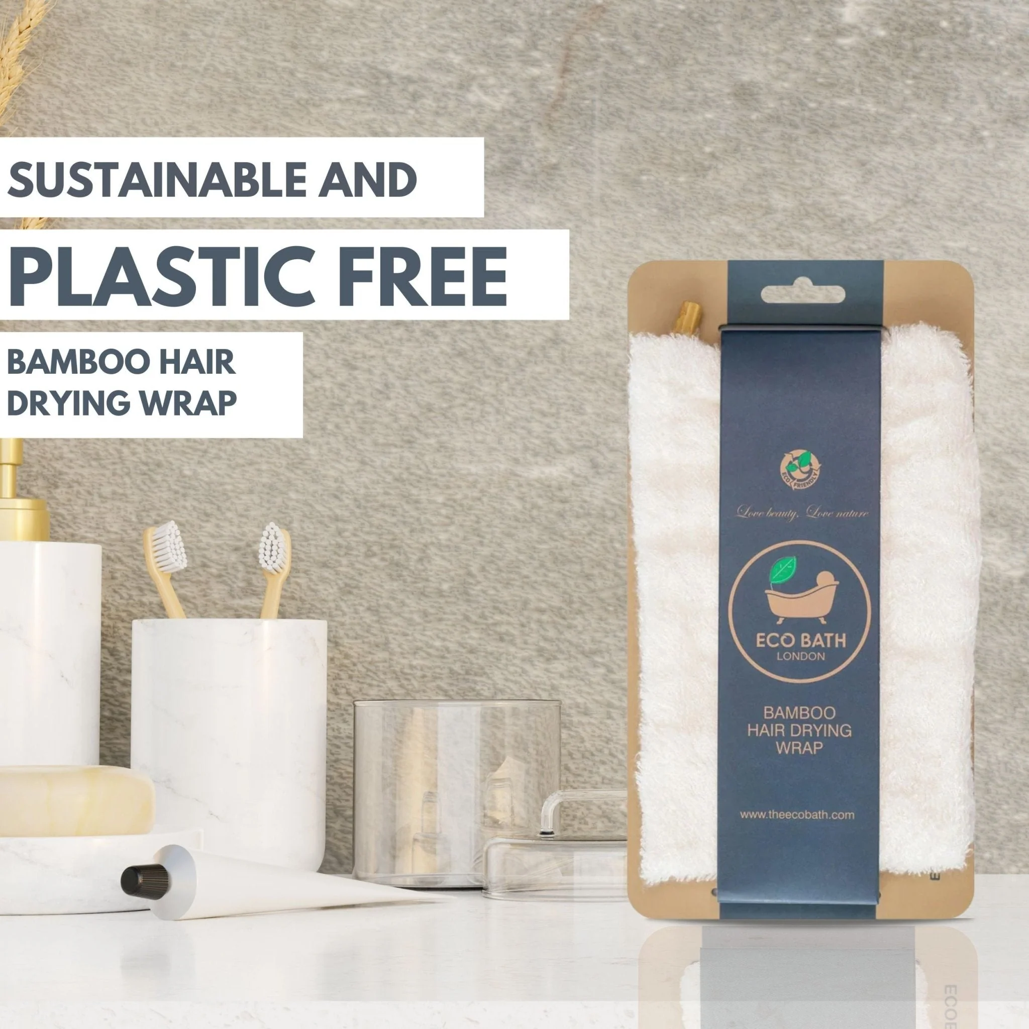 Eco Bath Bamboo Hair Drying Wrap - Image 6
