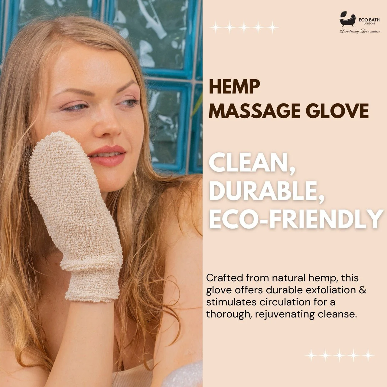 Eco Bath Hemp Massage Glove - Image 2